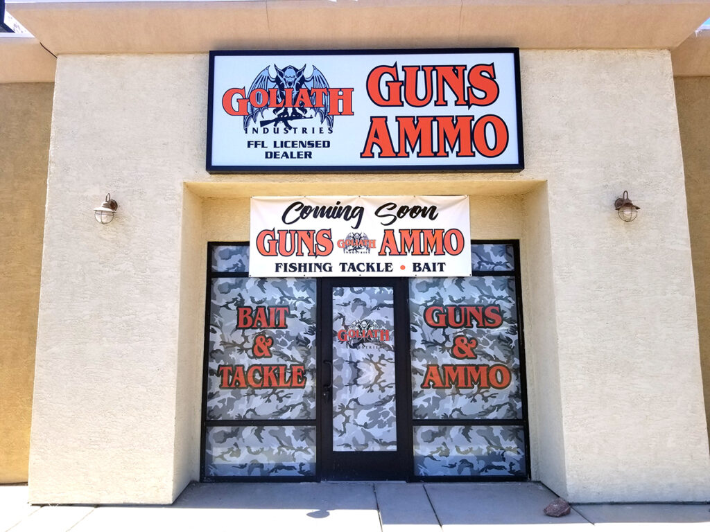 Goliath Industries storefront sign